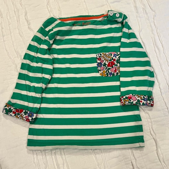 Mini Boden Other - Mini Boden Green and White Striped Kids Top